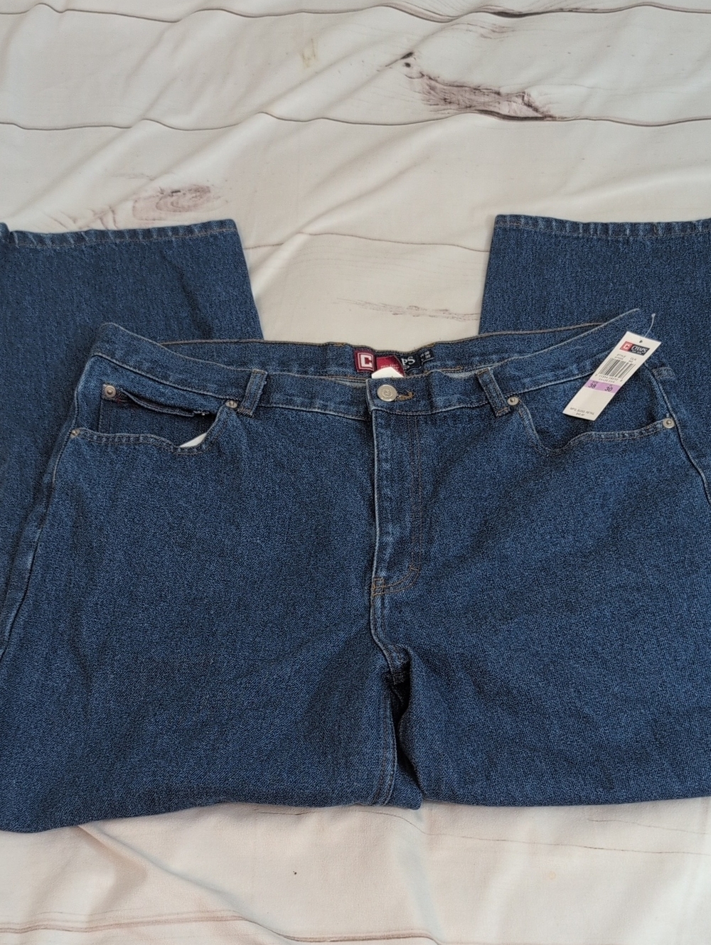 Chaps Men's Jeans 38x30 NWT Blue Denim Straight Leg Classic 5 Pocket 9770SS